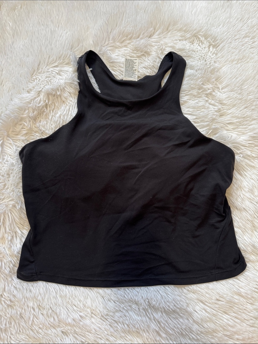 All in Motion Black Cropped Tank with Built in Sports Bra Size Large